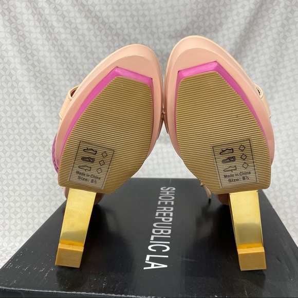 Shoe republic LA GAL pink gold platform heels - Picture 8 of 15